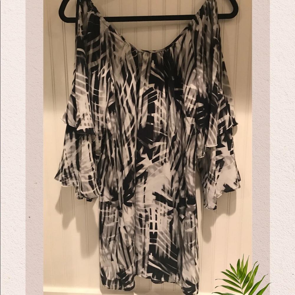 NWOT~Parker Agave Cold Shoulder Print Dress SIZEXS